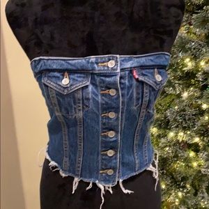 Levi’s Premium Denim Lace Back Crop Top